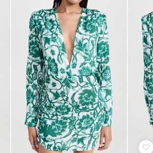 NWT Rumer (Anthropologie) Small Green Floral Bodhi Shirt Dress $309